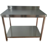 Kaupallinen Työpöytä Alahylly Roiskelevy Ruostumaton Teräs Neliöjalat 900x700x900mm | Adexa QNH11124 - Image 3