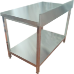 Kaupallinen Työpöytä Alahylly Roiskelevy Ruostumaton Teräs Neliöjalat 900x700x900mm | Adexa QNH11124 - Image 2