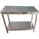 Kaupallinen työtaso Alla hylly Ruostumaton teräs Neliönmuotoiset jalat 600x800x900mm | Adexa QNH1196 - Image 4