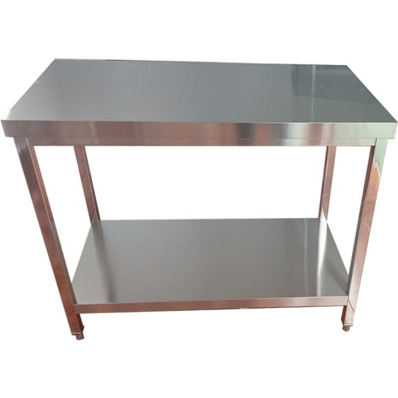 Kaupallinen työpöytä Alahylly Ruostumaton teräs Neliöjalat 1500x700x900mm | Adexa QNH1190 - Image 4
