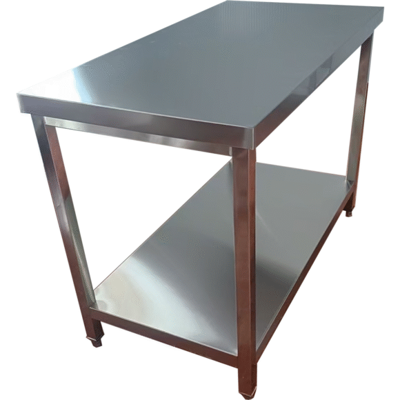 Kaupallinen työpöytä Alahylly Ruostumaton teräs Neliöjalat 1500x700x900mm | Adexa QNH1190 - Image 6