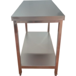 Kaupallinen työtaso Alla hylly Ruostumaton teräs Neliönmuotoiset jalat 600x800x900mm | Adexa QNH1196 - Image 5