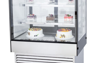 Kaupallinen kakkutiski Suora etu 2 hyllyä 1200x700x1200mm Ruostumaton teräs & Musta | Adexa HL1200B2