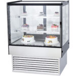 Kaupallinen kakkutiski Suora etu 2 hyllyä 1200x700x1200mm Ruostumaton teräs & Musta | Adexa HL1200B2