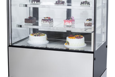 Kaupallinen Kakkutiski Suoralla etuosalla 2 hyllyä 1000x700x1200mm Ruostumaton teräs & Musta | Adexa HL1000ER2