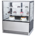 Kaupallinen Kakkutiski Suoralla etuosalla 2 hyllyä 1000x700x1200mm Ruostumaton teräs & Musta | Adexa HL1000ER2