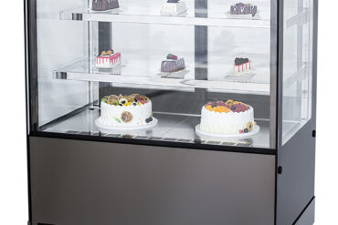 Kaupallinen Kakkutiski Suora etuosa 2 hyllyä 1000x700x1200mm Musta | Adexa HL1000ER2B