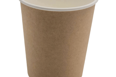 500 kpl kompostoitavia kahvikuppeja, kaksinkertainen seinämä, 12oz/355ml, kraft | Adexa PCDW12K