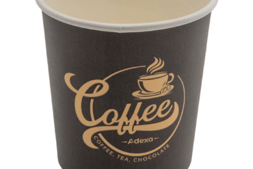 500 kpl Kompostoituvat Kahvikupit Kaksoisseinä 8oz/237ml Ruskea kuviolla | Adexa PCDW8B