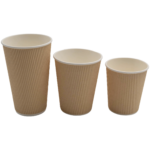 500 kpl Kompostoituvat Kahvikupit Yksiseinäinen 12oz/355ml Kraft | Adexa PCRW12K - Image 2