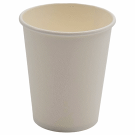 1000 kpl Kompostoitavia Kahvikuppeja Yksiseinämäiset 8oz/237ml Valkoinen | Adexa PCSW8W
