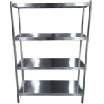 Ruostumattomasta teräksestä valmistettu hyllystö Pyöreät jalat 4 hyllyä | Adexa QHRS1505 - Image 5