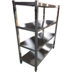 Ruostumattomasta teräksestä valmistettu hylly, nelikulmaiset jalat, 4 hyllyä | Adexa QHSS1805 - Image 4