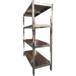 Ruostumattomasta teräksestä valmistettu hylly, nelikulmaiset jalat, 4 hyllyä | Adexa QHSS1805 - Image 5