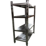 Ruostumattomasta teräksestä valmistettu hyllystö, 4 säädettävää reikähyllyä | Adexa QHSSAP1205 - Image 6