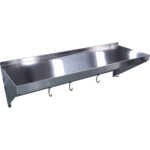 Ruostumaton teräs Seinä hylly 1 taso koukuilla | Adexa QHWSH1530 - Image 3