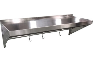 Ruostumaton teräs Seinä hylly 1 taso koukuilla | Adexa QHWSH1530