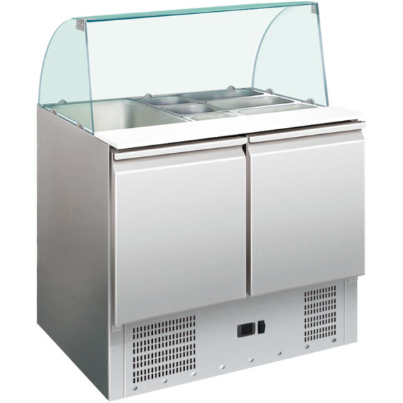 Saladette-lasikansi 900x700x1350mm 2 ovea | Adexa THS900CG