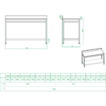 Ammattilainen työpöytä ruostumaton teräs Alaosasto Takaristikko 600x700x900mm | Adexa THATS67A - Image 2