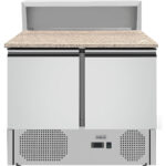 Pizzan valmistuspöytä 2 ovinen ruostumaton teräs Pizzataso 5xGN1/6 Syvyys 700mm | Adexa THPS900 - Image 2