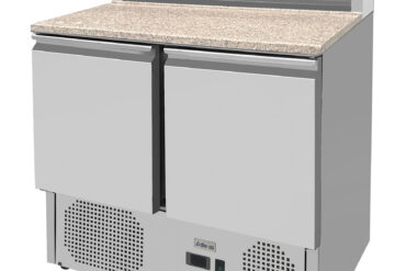 Pizzan valmistuspöytä 2 ovinen ruostumaton teräs Pizzataso 5xGN1/6 Syvyys 700mm | Adexa THPS900