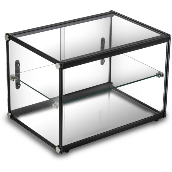 Neutraali vitriinikaappi Musta 2 tasoa 550x398x381mm | Adexa ZW65