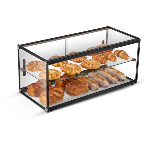 Neutraali vitriinikaappi Musta 2 tasoa 550x398x381mm | Adexa ZW65 - Image 2