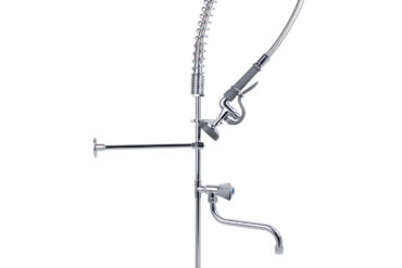 Esihuuhtelusuihkuyksikkö hanalla, kannelle asennettava, kääntöpidike, yhden reiän, kaksoisliitäntä, korkeus 1170 mm, reikä 30 mm, ruostumaton teräs | Adexa 6902A12