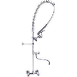 Esihuuhtelusuihkuyksikkö hanalla, seinäasennus, kääntökahva, kaksi reikää, kaksoisyhteys, korkeus 1150mm, reikä 18mm, ruostumaton teräs | Adexa 6903A12