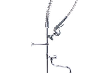 Esihuuhtelusuihkuyksikkö hanalla, seinäasennus, kääntökahva, kaksi reikää, kaksoisyhteys, korkeus 1150mm, reikä 18mm, ruostumaton teräs | Adexa 6903A12