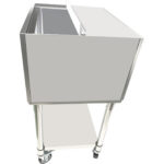 Kaupallinen jäähdytysastia, jossa on kaksi muovista tarjotinta, pyörät ja kansi, ruostumatonta terästä, 30 litraa | Adexa CIBT1924C - Image 3