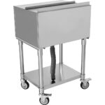 Kaupallinen jäähdytysastia, jossa on kaksi muovista tarjotinta, pyörät ja kansi, ruostumatonta terästä, 30 litraa | Adexa CIBT1924C - Image 5