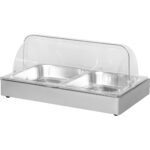 Rullatasonäyttökaappi 2xGN1/2 Ruostumaton teräs | Adexa CRD2