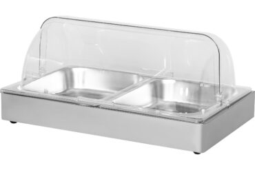 Rullatasonäyttökaappi 2xGN1/2 Ruostumaton teräs | Adexa CRD2