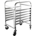 Pan-tarjotinkärry 6xGN2/1 tarjottimet Ruostumaton teräs 590x670x970mm Kerrosetäisyys 80mm | Adexa RT2106