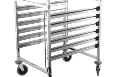 Pan-tarjotinkärry 6xGN2/1 tarjottimet Ruostumaton teräs 590x670x970mm Kerrosetäisyys 80mm | Adexa RT2106