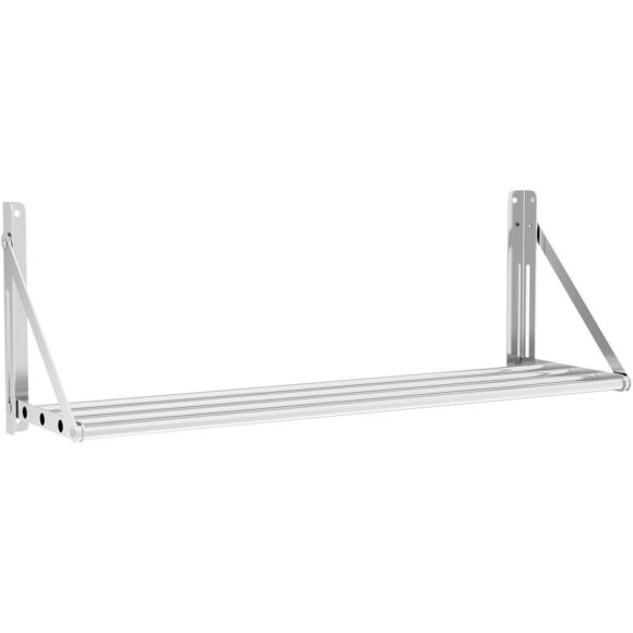 Tyylikäs putkimallinen taitettava seinähylly ruostumatonta terästä 1200x300x270mm | Adexa 331004