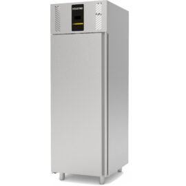 700 litran kaupallinen jääkaappi ruostumattomasta teräksestä, pystymallinen kaappi, yksittäinen ovi GN2/1, tuuletettu jäähdytys | Ndustrio CPG101UC