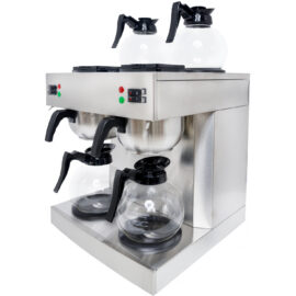 Kaupallinen Kaksinkertainen Suodatinkahvinkeitin Manuaalinen täyttö 4 lasikannua 4 lämpölevyä | Adexa DRB386