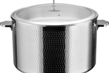 Tarjoilu- ja haudutuspata lasikannella % Ruostumattomasta teräksestä valmistettu sisus Kolmikerroksinen vasaroitu pinta ⌀320x210mm Ruostumaton viimeistely | Adexa E0312300