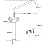 Korkea kannen asennettava pesuallashana 300mm | Adexa HBF300 - Image 6