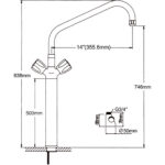 Korkeakannen hanan sekoittaja 500mm | Adexa HBF500 - Image 7