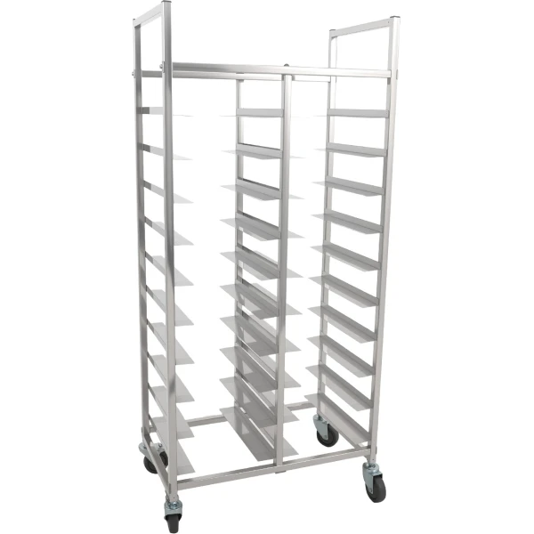 20-tasoinen kaksinkertainen hylly/lautanen/pannuvaunu leveydelle 222-352mm Ruostumaton teräs | Adexa PT10D
