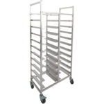 20 tasoa Kaksikerroshylly-/Tarjotin-/Pannuvaunu leveydelle 222-352 mm ruostumattomasta teräksestä | Adexa PT10D - Image 4