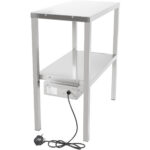 Kaupallinen lämmitetty keittiön gantry 2 tasoa ruostumaton teräs 1800x335x700mm | Adexa WHESP1803470 - Image 2