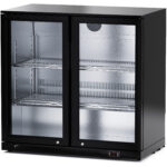 Baarijääkaappi 2 saranoitua ovea, 220 litraa, Musta | Adexa BC02PP