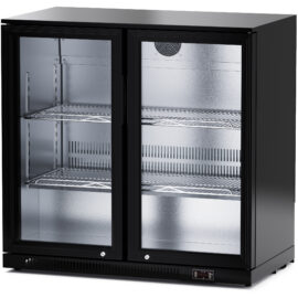 Baarijääkaappi 2 saranoitua ovea, 220 litraa, Musta | Adexa BC02PP