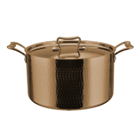 Vasaroitu haudutuspata kannella, kolmikerroksinen 200x125mm 3,9 litraa kupari | Adexa C0310007C