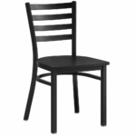 Musta Terästuoli Mustalla Vinyylityynyistuimella ja Mustalla Selkänojalla | Adexa GS694BSBB