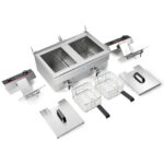 Kaupallinen Sähköinen Kaksinkertainen Rasvakeitin 2x16 litraa 10kW Työtasolle Viemärihana | Adexa HEF162V - Image 3